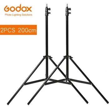 2x Godox 2 м, Осветителна стойка, статив за фото студио, софтбокс, видеовспышка, чадър, рефлектор, покритие, поставка за под 200 см