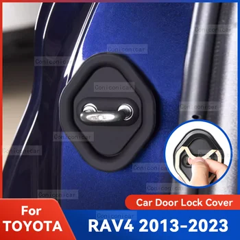 Автоматично Заключване на вратата на колата, обтегач, Защитно покритие, Емблеми, калъф, Силикон украса за TOYOTA RAV4 2013-2023, Защитни аксесоари