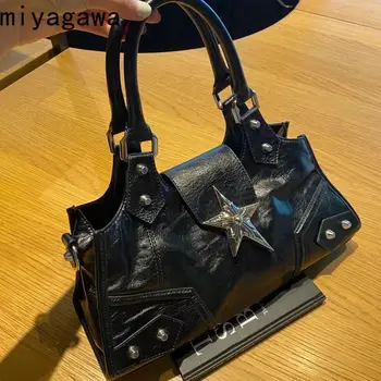 Мотоциклетът чанта Miyagawa Spicy Момиче, пънк-чанта под мишниците, модерна чанта през рамо Y2K с едно рамо