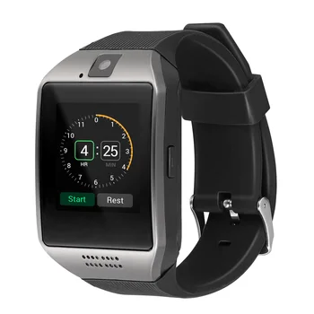 Умни ръчен часовник UKCOCO Q18, спортни часовници, умен часовник с USB зареждане, телефон с камера, слот за TF / SIM-карти, защита от загуба на GSM за черен цвят