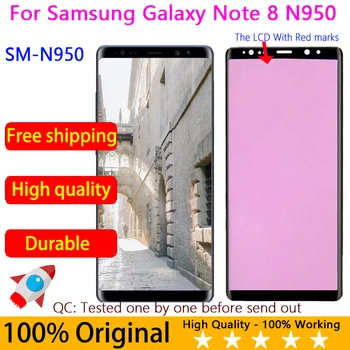 100% Оригинален AMOLED дисплей на Samsung Galaxy NOTE 8 LCD N950U N950F със сензорен екран note8 в събирането на сянка от изгаряне
