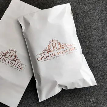 500шт/Напечатанная на поръчка доставка Експресна доставка Опаковка Висококачествен пластмасов плик Куриерски Бяла пощенска чанта за дрехи