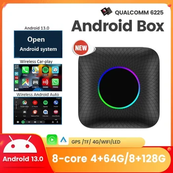 Android 13 Qualcomm 6225 Авто Ai TV BOX за Benz, VW, Toyota, Kia и Hyundai Volvo Безжичен адаптер за кола CarPlay Android Auto Щепсела и да играе.