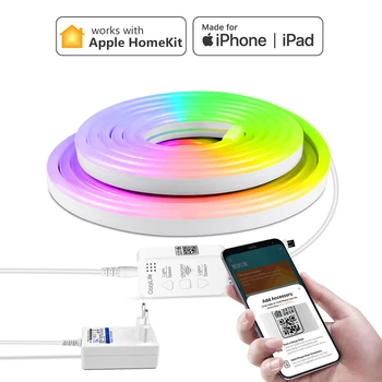 Homekit RGB Led Лента Неонови Лампи За Apple Home Kit Smart Life WiFi Ключ за Дистанционно Управление на Неонова реклама Лента Шкаф Кухненски Интериор