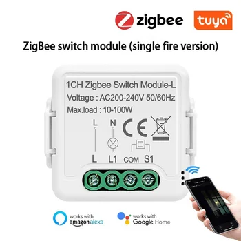 Безжична Мини-Интелигентно реле ZigBee Switch, Модул Интелигентен Ключ светлина DIY, Съвместим С Алекса И Alice AC200V-240V 50/60 Hz 1/2