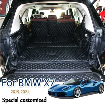 Високо качество! Пълен комплект стелки за багажник на автомобил BMW X7 2022 G07 6 7 места водоустойчив карго подложка килими за багажника за X7 2021-2019
