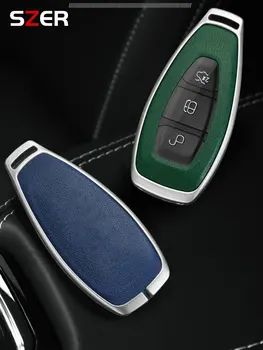 Горещ Сплав Кожена Smart-Калъф За Ключове на Автомобила Ключодържател За Ford Focus 3 4 ST Mondeo MK3 Fiesta MK4 Fusion Kuga 2013 2014 2015 2017 2018