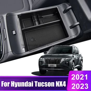 За Hyundai Tucson NX4 2021 2022 2023 Хибриден автомобил N Line Централен Подлакътник Кутия за съхранение Органайзер Контейнер Тава Калъф Аксесоари