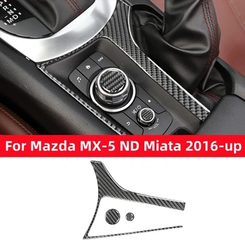 За Mazda MX-5 ND Miata 2016-2022 MX5 Рамка на таблото, ръчната спирачка и колата Централна мултимедийна бутон на Кутията Стикер от въглеродни влакна Аксесоари