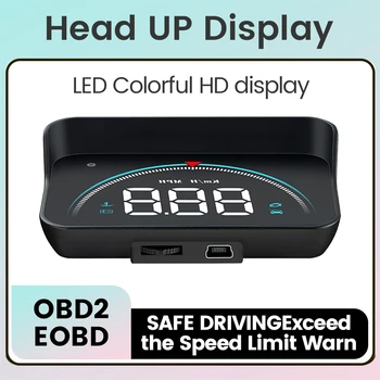 За универсален автомобил Автоматичен дисплей OBD 2 HUD с предупреждение за превишаване на скоростта Автоматичен електронен дисплей на температурата на водата OBD2 Car HUD-Head Up Display