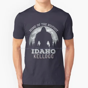 Забавна Тениска на Изследователската група Idaho Kellogg Home Of The Йети, Снежен човек, Тениска от 100% памук Idaho Kellogg Kellogg Idaho Idaho