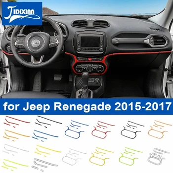 Интериорът на автомобила JIDIXIAN Централна конзола на арматурното табло, Ключ климатик Декоративни панел за Jeep Renegade 2015 2016 2017