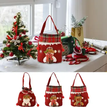 Коледен Подарък Куклени Чанти На Съвсем Малък Множество Тъканта, Чанта За Подаръци Сладък Дядо Коледа, Снежен Човек Кукла Чанта За Съхранение Подаръци За Рожден Ден