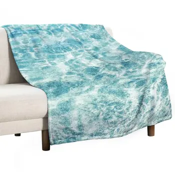 Кристално чиста постилка с морска вода, с цвят на морска вълна, вълнени одеяла, зимни постелки и завивки