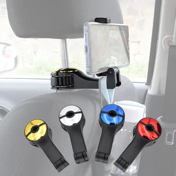 Кука за задната седалка на колата, окачен многофункционален държач за мобилен телефон, скоба за останалите главата телефон на задната седалка