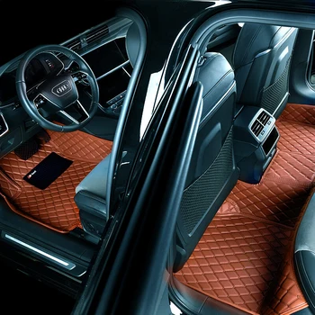 Луксозни кожени автомобилни постелки за Fiat Punto 2007-2013 Авто Център ДропШиппинга Аксесоари за интериора Килим Подложки за краката