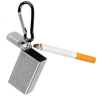 Мини Преносим Пепелник-Ключодържател за цигари, Градинска Имат Пепелник за пушачи