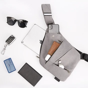 Многофункционална нагрудная чанта DIENQI, тактическа чанта за съхранение на оръжие, странична чанта-кобур за мъже, водоустойчива чанта през рамо, анти-кражба нагрудная чанта