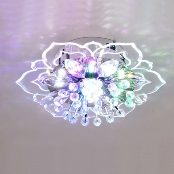 Модерна led Кристален полилей с мощност 9 W, Подвесная лампа във формата на цвете, Декорация антре, спалня, Осветление.