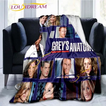 Одеяло с коллажным принтом grey ' s Anatomy, Фланелевое одеяло със снимков принтом, одеало за диван April Kepner, Меко туристическа одеяло за пътуване