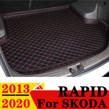 Подложка в багажника на колата за SKODA Rapid 2013-2020 All Weather XPE High Side Задната част на товарен покриване на Килими лигавицата на Авточасти за багажника Багажная хастар