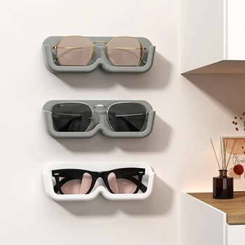 Стенен Стъклен шкаф-витрина Кутия за съхранение на очила Без перфорация Рафтове за съхранение на слънчеви очила с Висок клас За почистване на дома