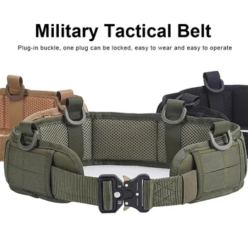 Тактически боен колан MOLLE Men Battle Belt Set Военен колан, военен вътрешен колан на кръста с чанта за телефон и инструменти