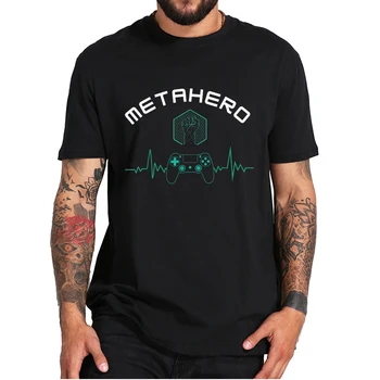 Тениска Metahero Скенер, криптоигра, Metaverse Revolution, блокчейн-играта, мъжки t-shirt, летни тениски от мек памук