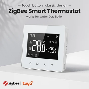Термостат на Hristo Zigbee, работещ на батерии, Интелигентен дом, Безжичен термостат, приложение за дистанционно управление, Работа с Alexa, Google Home, Yandex