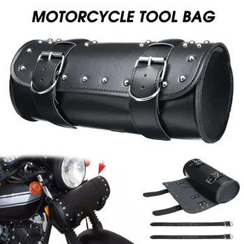 Универсална черна мотоциклетът чанта за инструменти, Предната вилка, кормилото, седельная чанта, Рулонная буре за съхранение на опашката на състезанието