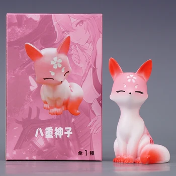 Фигурка аниме Genshin Impact Яэ Мико Xiao Седнала Розова Лисица PVC Модел Скулптура Украса на работния плот Играчки Подаръци