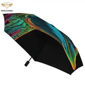 Чадър Dolphin с 8 ребра, летни чадъри с черно покритие, водоустойчив Лесен автоматичен чадър