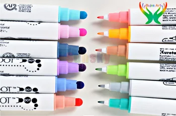 Япония Kuretake двухголовочная писалка за рисуване на точки 4/12 цветен акварел дръжка точков маркер ръчно цветна четка художествена четка